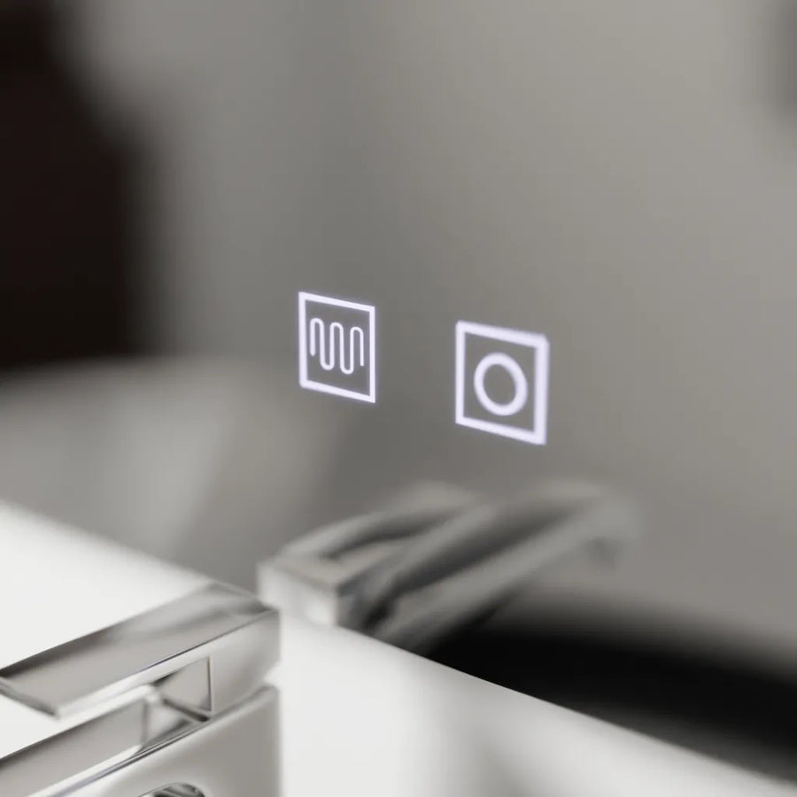 Obdélníkové LED zrcadlo, 80x60cm, Piano Touch, Demister System, Stmívatelné