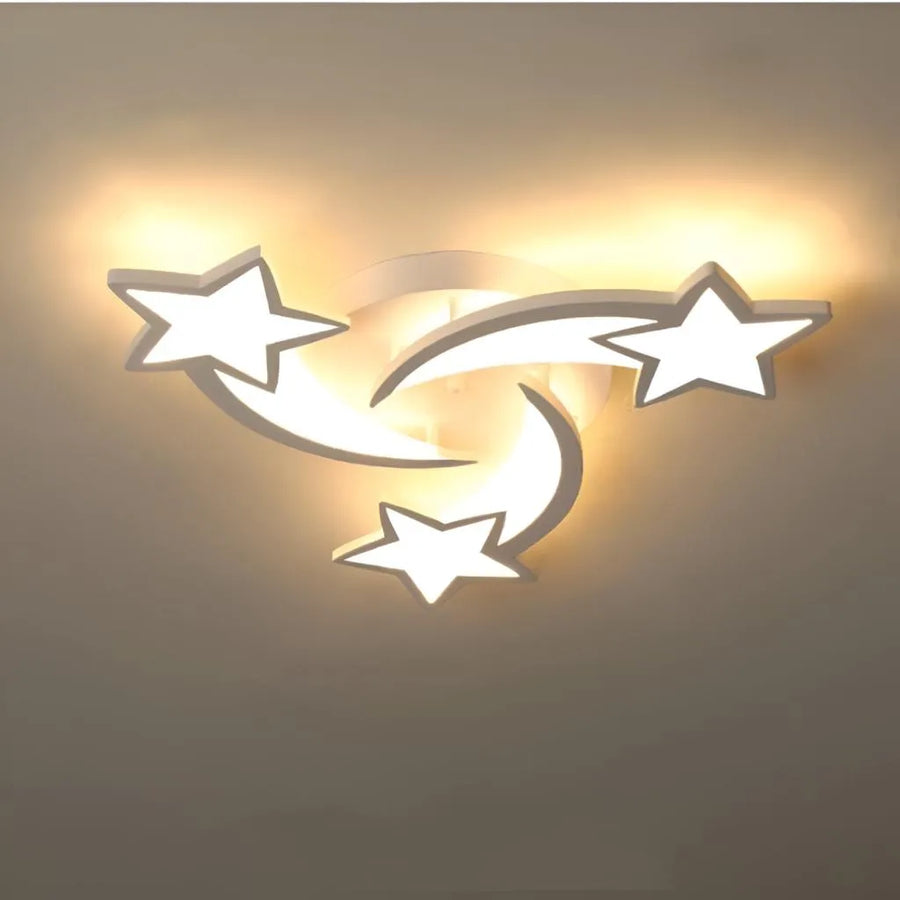 LED lustr s dálkovým ovládáním IPOMOEA 48W, 3 hvězdičky, Studené/Teplé/Neutrální světlo, Stmívatelné, Bílá