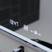 Obdélníkové LED zrcadlo, 60x80cm, Verite Imperial Silver Motion Glow Marcello, Demister System, Hodiny & Teploměr, Stmívatelné