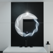 Zrcadlové kulaté LED 60 cm Flusso Touch Dimable Defrition System