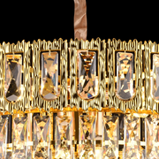 Křišťálový lustr BELVEDERE Magno 8xE14, Průměr 60cm, Lesklý zlatý, Nastavitelná výška