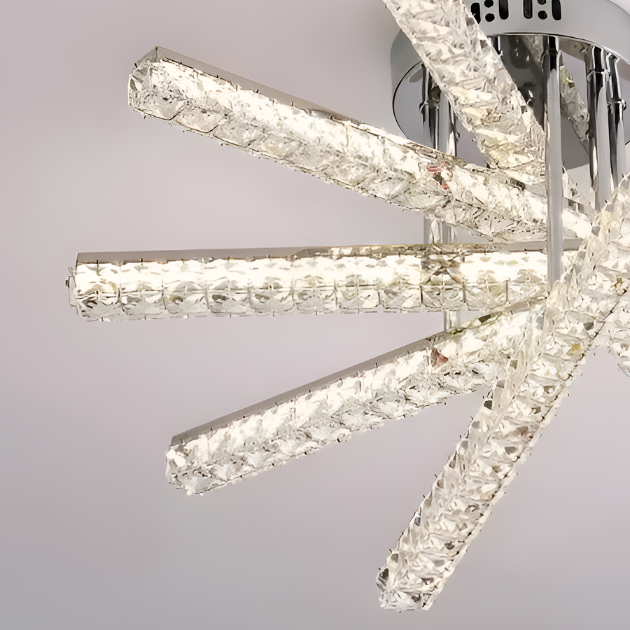 LED lustr s dálkovým ovládáním LUELLA 64W 5 Elements, Lineární, Studené/Teplé/Neutrální světlo, Stmívatelné, Stříbrné