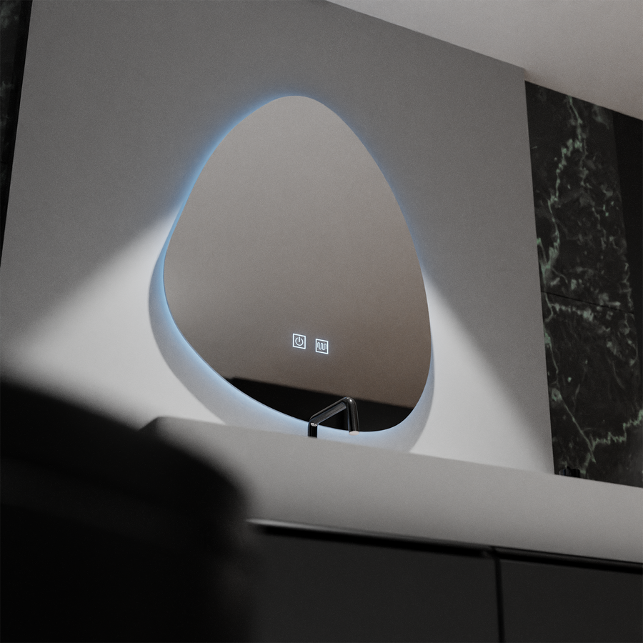 Organické LED zrcadlo 80x60cm, Fluido Touch, Demister System, Stmívatelné