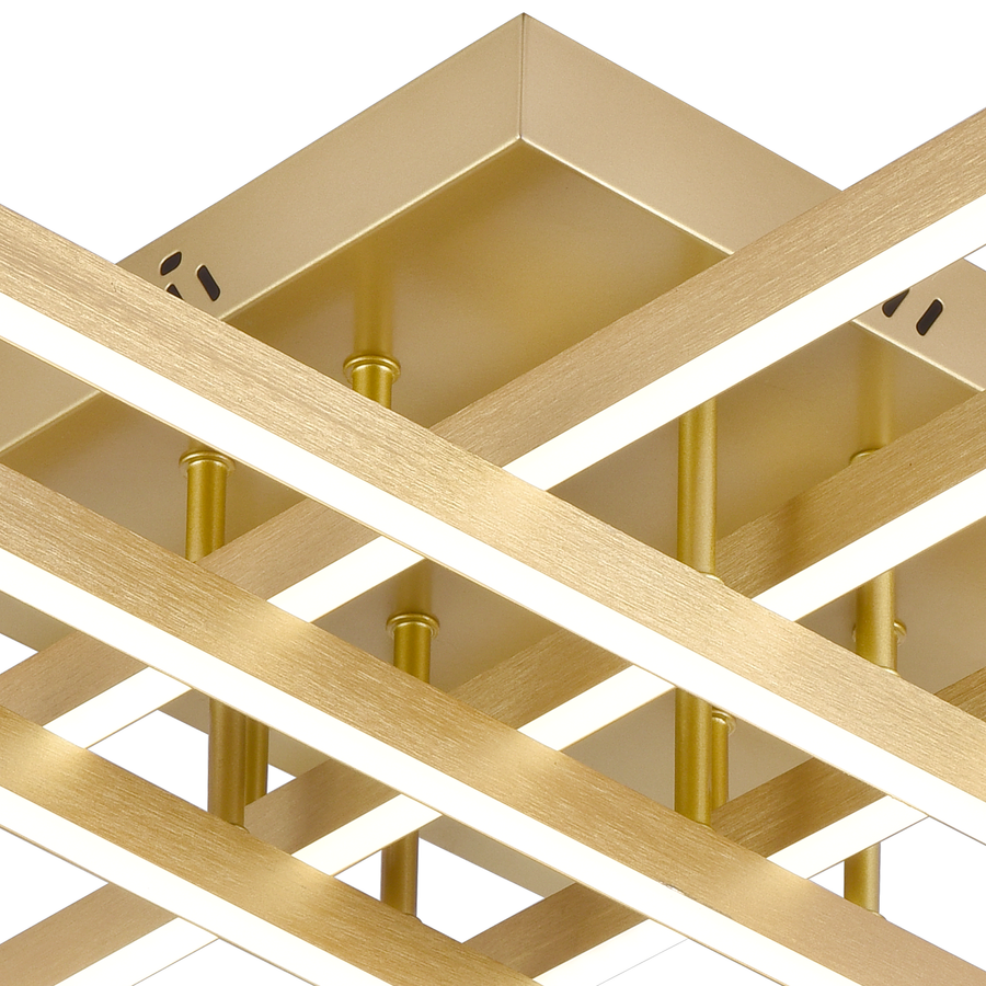 LED lustr s dálkovým ovládáním LINEX, 83W, světlo 3000K/4000K/6000K, stmívatelný, zlatý