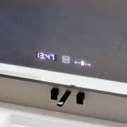 Zrcadlo LED obdélníkový 80x60cm Verite Majeste Noir Motion Glow Marcello Clock Defrition & Dimable teploměr