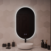 Oválný LED zrcadlo 50x80cm Llexort dotykový deframe Dimable System