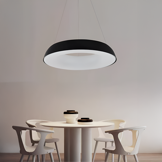 Závěsný LED lustr s dálkovým ovládáním CHIARA, 74W, studené/teplé/neutrální světlo, stmívatelný, černý