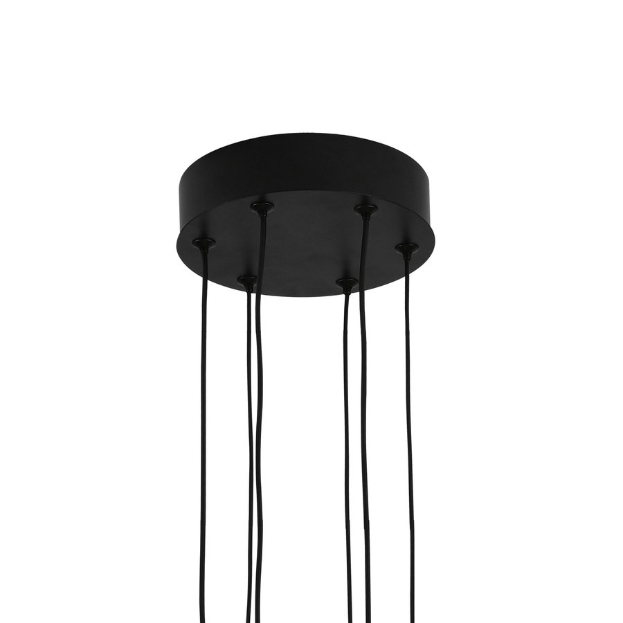LED lustr s dálkovým ovládáním, Závěsný 73W, 3 prvky, Studené/Teplé/Neutrální světlo, Stmívatelné, Nastavitelná výška, Černá