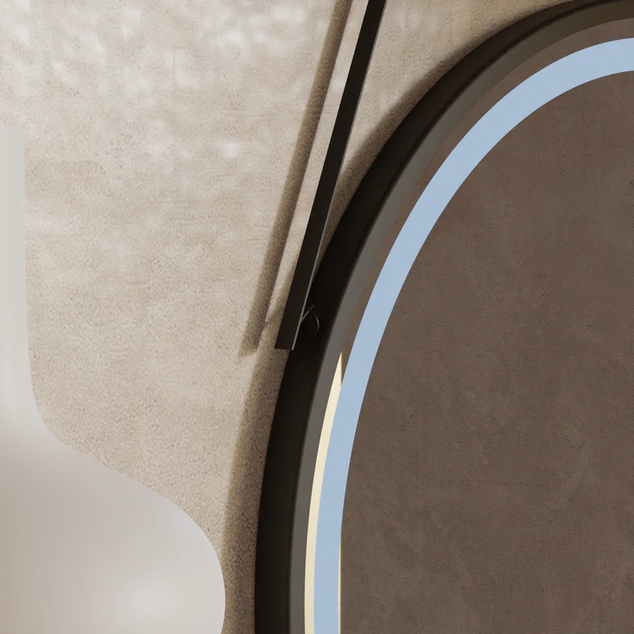 LED kulaté zrcadlo, 50 cm, Celeste Majeste Noir Eleve MotionGlow Marcello, Demister System, Hodiny & Teploměr, Stmívatelné