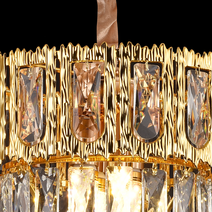 Crystal Chandier Corona Incanto 3xe14, průměr 30 cm, lesklé zlato, reblabilní výška