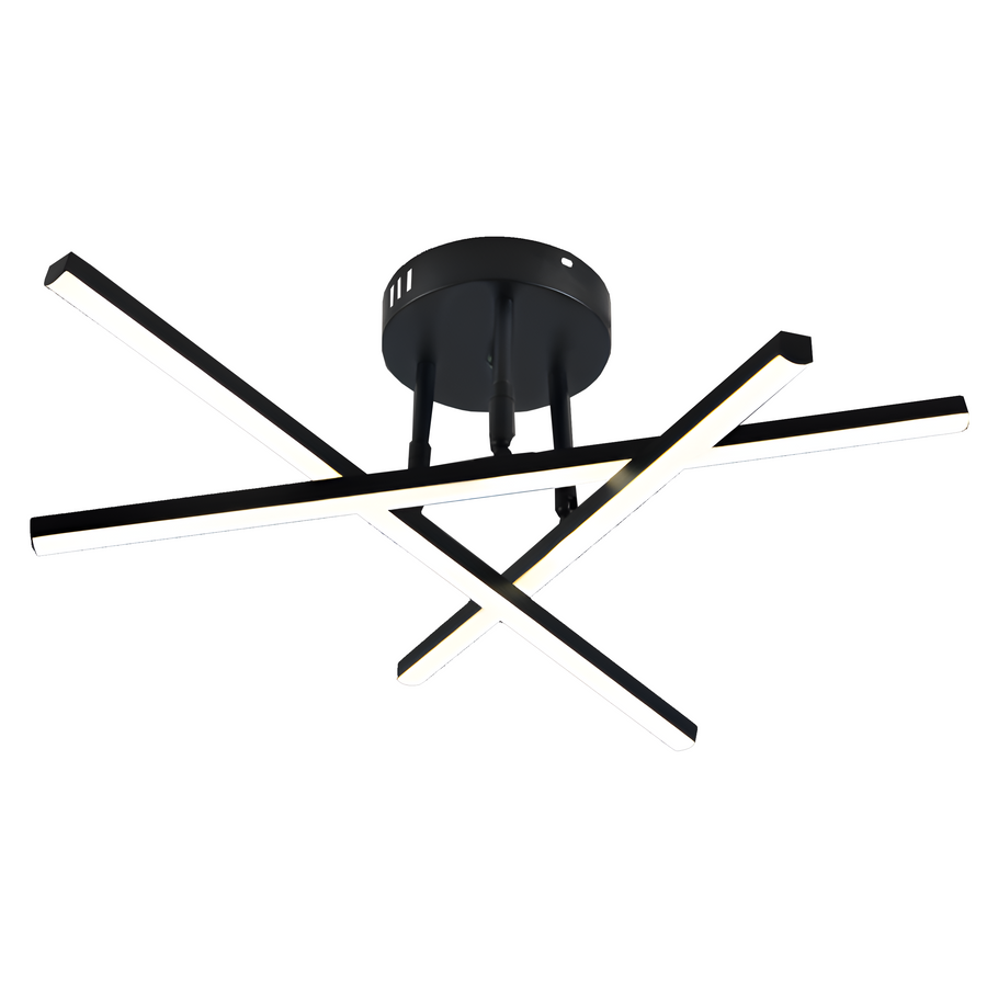 LED lustr s dálkovým ovládáním 40W, 3 Elements, Lineární, Studené/Teplé/Neutrální světlo, Stmívatelné, Černá