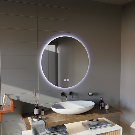 Kulaté LED zrcadlo, 60cm, Isolda, Touch, Demister systém