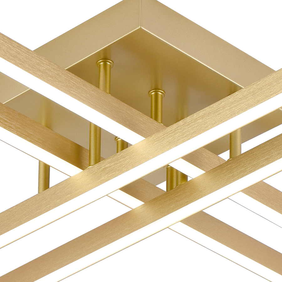 LED lustr s dálkovým ovládáním LINEX, 54W, světlo 3000K/4000K/6000K, stmívatelný, zlatý