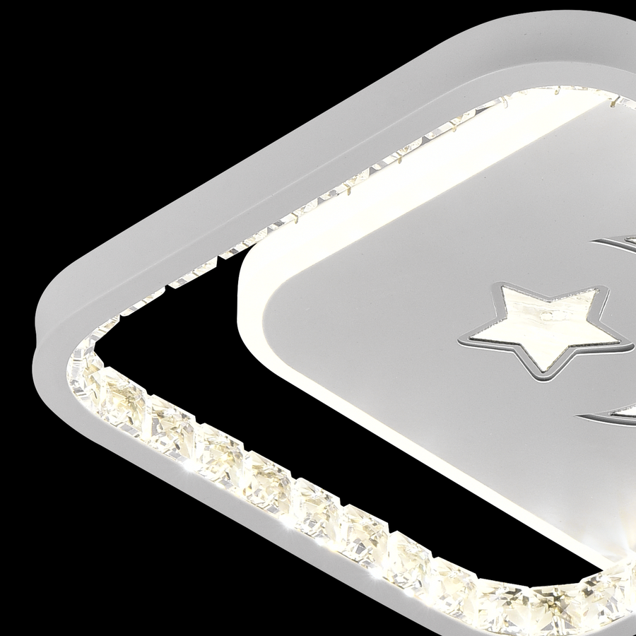 PERU LED lustr 39W, 2 čtverce, studené/teplé/neutrální světlo, černá