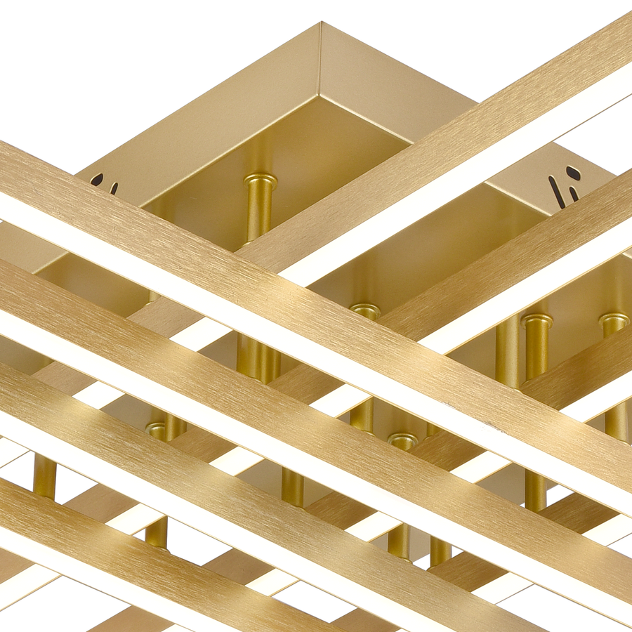 LED lustr s dálkovým ovládáním LINEX, 109W, světlo 3000K/4000K/6000K, stmívatelný, zlatý