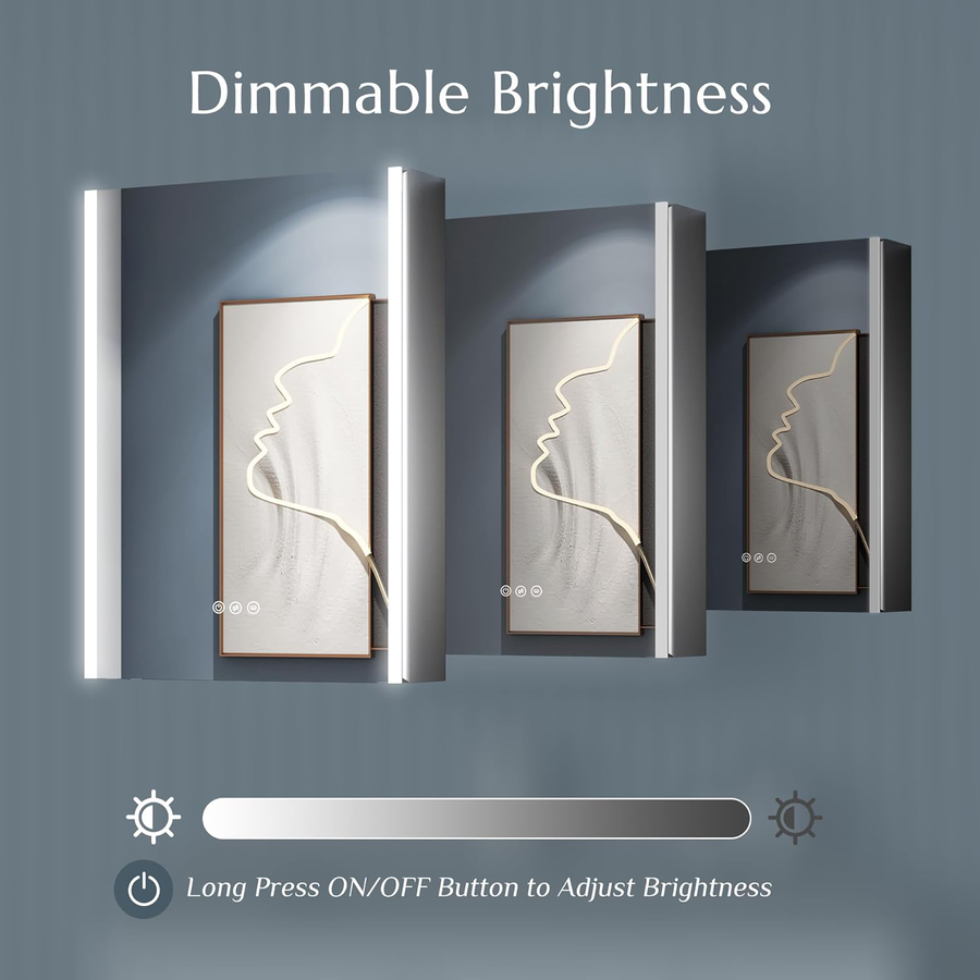 Emilia Closet s LED Mirror DBP121 51x71 bílá