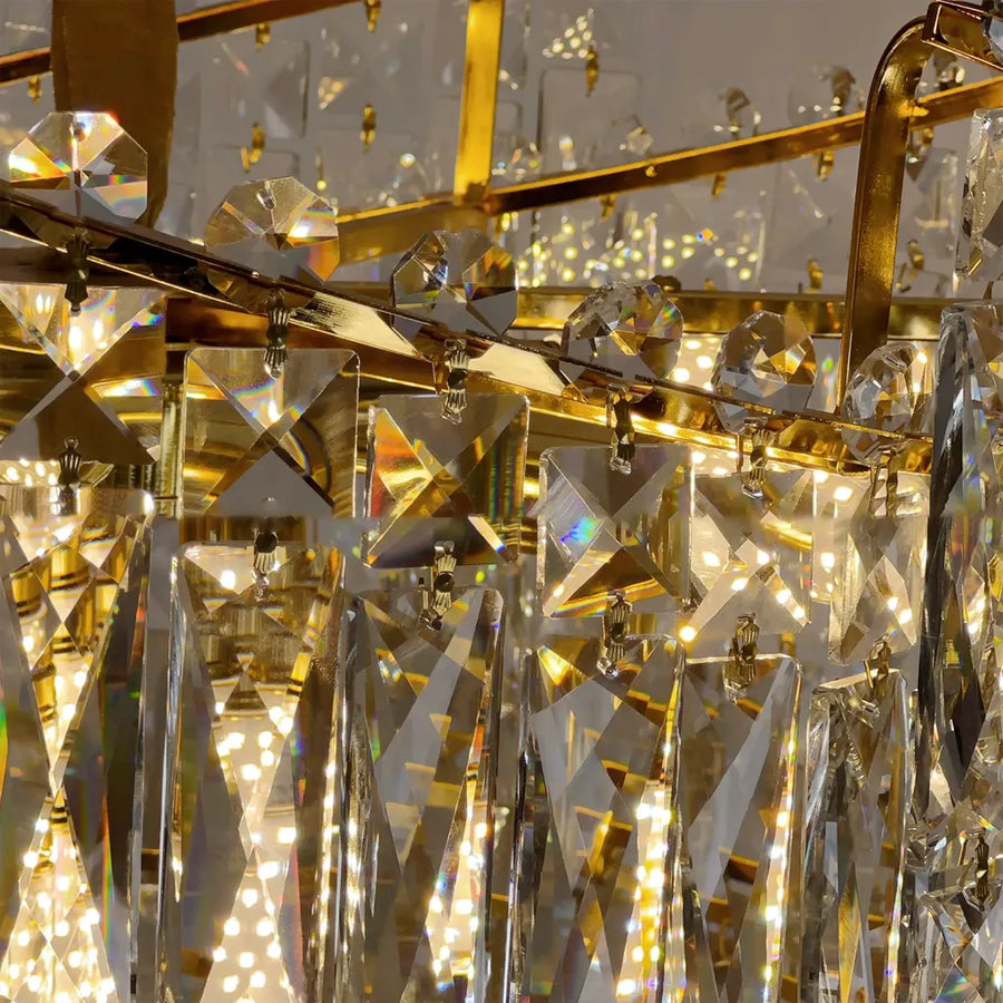 Crystal Crystal Topkapi Eleganza 8x E14, průměr 49 cm, lesklý zlato, nastavitelná výška