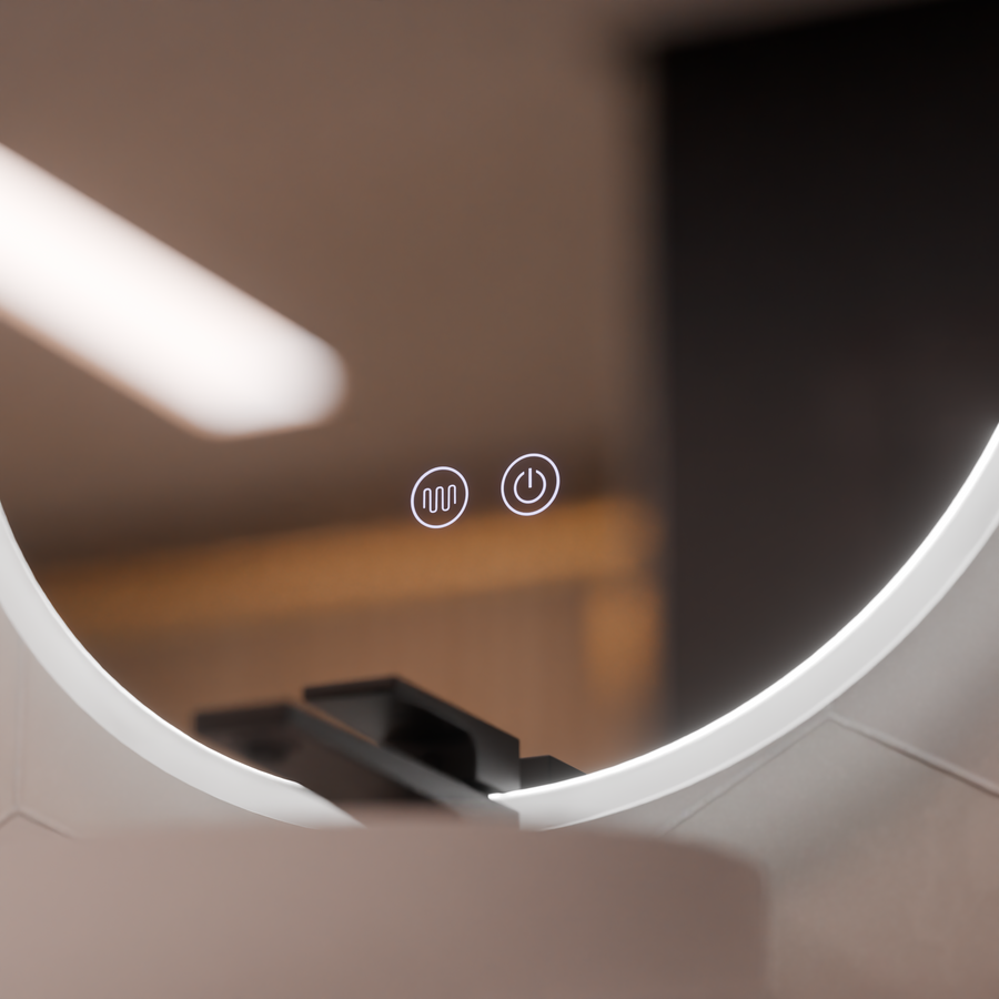 Oválné LED zrcadlo 50x80cm Llexort, Touch, Demister System, Stmívatelné