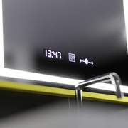 Obdélníkový LED zrcadlo 50x70cm Verite Royale Gold Motion Glow Marcello Dimable Clock Dezoring System