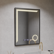 LED zrcadlové senzor pohybu Francesca 80x60 cm Studené světlo/studená/neutra Dimable System Debrosting Clock Marcello Funghhi Collection