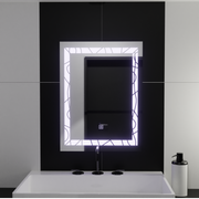 Zrcadlo LED obdélníkový 60x80 cm deco rám Základní dotek