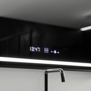 Obdélníkové LED zrcadlo, 120x80cm, Verite Majeste Noir Motion Glow Marcello, Demister System, Hodiny & Teploměr, Stmívatelné