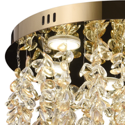 Křišťálový LED lustr LLC213/400GD kulatý, 22W, studené/teplé/neutrální světlo, křišťál, zlatý