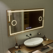 Senzor Sensor Sensor LED Sensor Sofia s rozmrazovací funkcí 110x65 cm teplé/studené/neutrální dimable světlo, ROSE GOLD BRUDHED FRAME, Marcello Funghi Collection