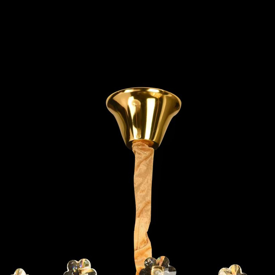 Clarelier Crystal Windsor Elegance 6x E14, průměr 49 cm, lesklé zlato, nastavitelná výška