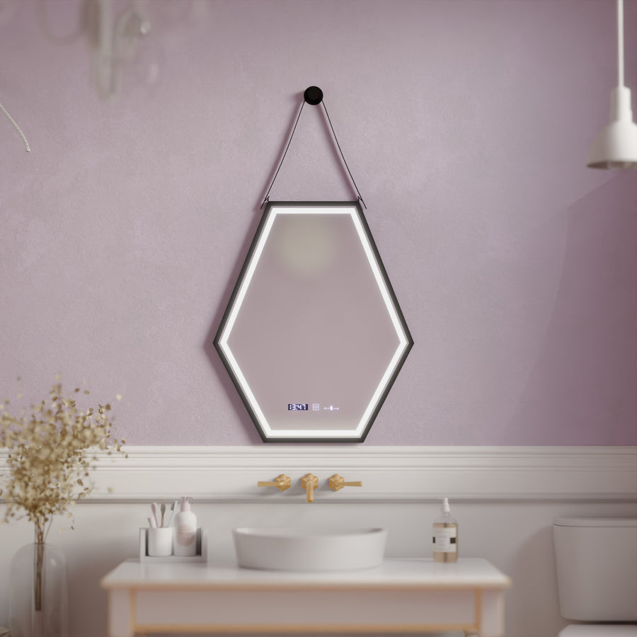 Obdélníkový LED zrcadlo 120x80cm Senzor Motionglow Sensor Marcello Desiclant Clock Defrosting System
