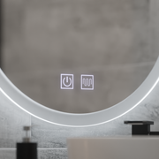 Kulatý LED zrcadlo 70 cm dotykový systém Noxia Neznámý deaktivaci