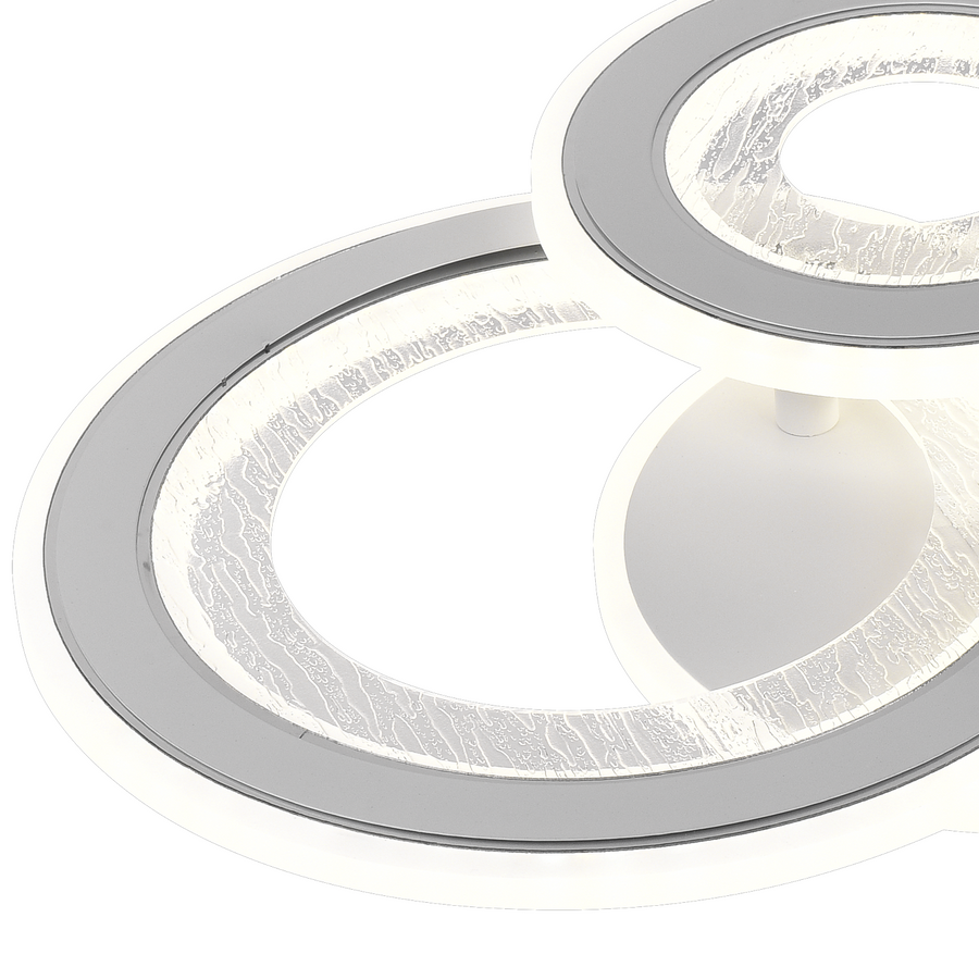 SQUARE LED lustr 36W, 3 kruhy, studené/teplé/neutrální světlo, bílá