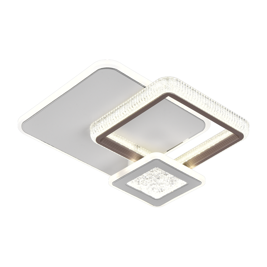 NYXORA LED lustr 51W, 3 čtverce, studené/teplé/neutrální světlo, černá