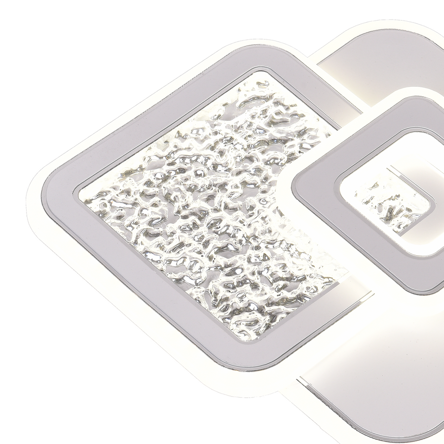 KOMPACTO 57W LED lustr, 3 čtverce, studené/teplé/neutrální světlo, bílá