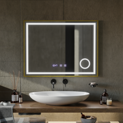 Mirror LED Touch Rolf Rolf Systems, hodiny a teplota 80x60 cm Golden Ramahed Cosmetics Lup