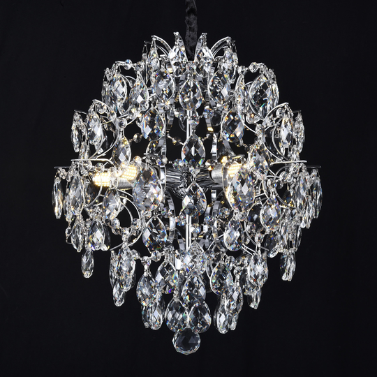 Křišťálový lustr CRYSTARA Nobile, 5x E14, Průměr 40cm, Lesklý chrom Křišťálové lustry Výchozí název Alessandro Design