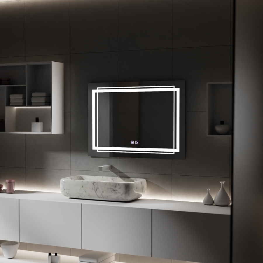 Zrcadlo LED obdélníkový 50x70cm dotykový systém deaktivace Koven