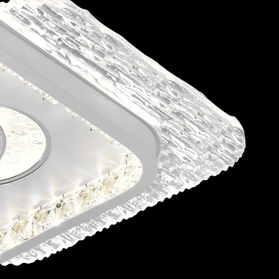 PERU LED lustr 39W, 2 čtverce, studené/teplé/neutrální světlo, černá