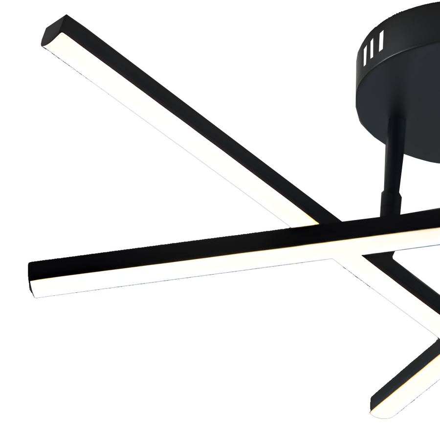 LED lustr s dálkovým ovládáním 40W, 3 Elements, Lineární, Studené/Teplé/Neutrální světlo, Stmívatelné, Černá