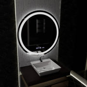 LED kulaté zrcadlo, 100 cm, Celeste MotionGlow Marcello, Demister System, Hodiny & Teploměr, Stmívatelné