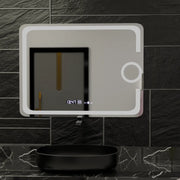 Zrcadlo LED obdélníkový 80x60cm Eclat Motionglow Marcello Clock Defrition System & Wolf teploměr Dimable Cosmetic