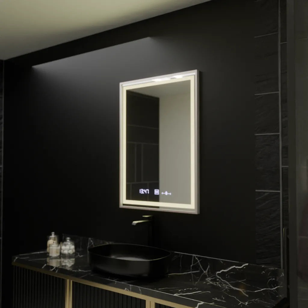 Zrcadlo LED obdélníkový 60x80cm Verite Imperial Silver Motion Glow Marcello Deflatic Hoding Defrition System