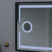 LED zrcadlový pohyb Motionglow Sensor Domingo s rozmrazovací funkcí 120x65 cm studené/teplé/teplé světlo, černý kartáčovaný rám, Marcello Funghi Collection