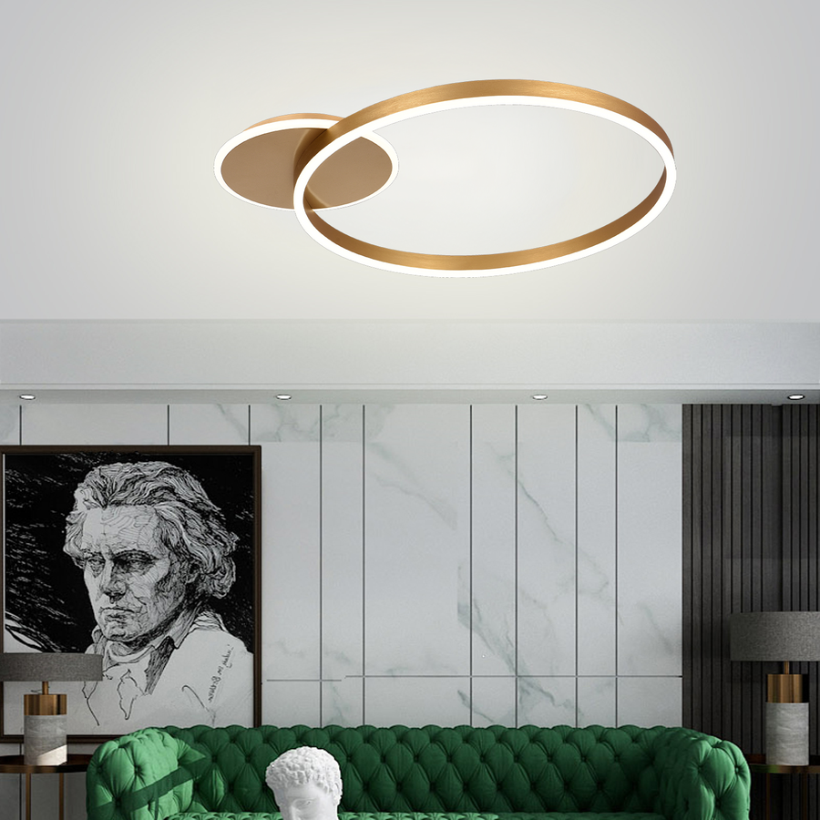 LED lustr s dálkovým ovládáním ELISABETH 47W, studené/teplé/neutrální světlo, stmívatelné, lesklé zlaté
