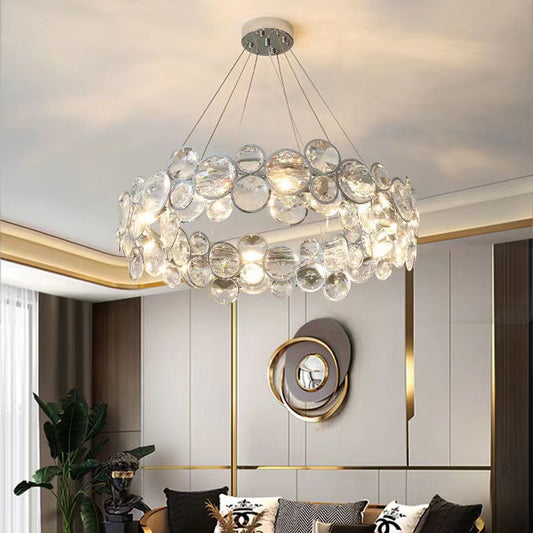 Angelica Crystal Lustr 6XE14 Silver, Průměr 49cm, Nastavitelná výška