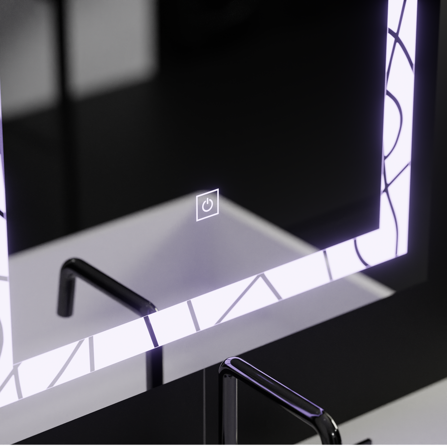 Zrcadlo LED obdélníkový 60x80 cm deco rám Základní dotek