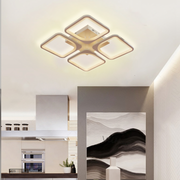 LED CHANDIER s dálkovým ovládáním, Zoe, 4 čtverce, 52W, studené/horké/neutrální světlo, nestabilní, bílá