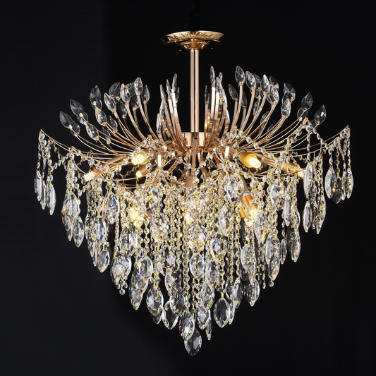 Křišťálový lustr CC9313/12FGD, 12x E14, Průměr 49cm, Zlatý