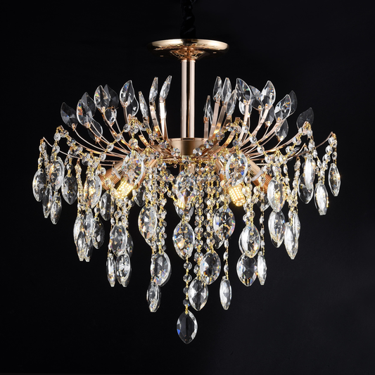 Křišťálový lustr CC9313/5FGD, 5x E14, průměr 49cm, zlatý
