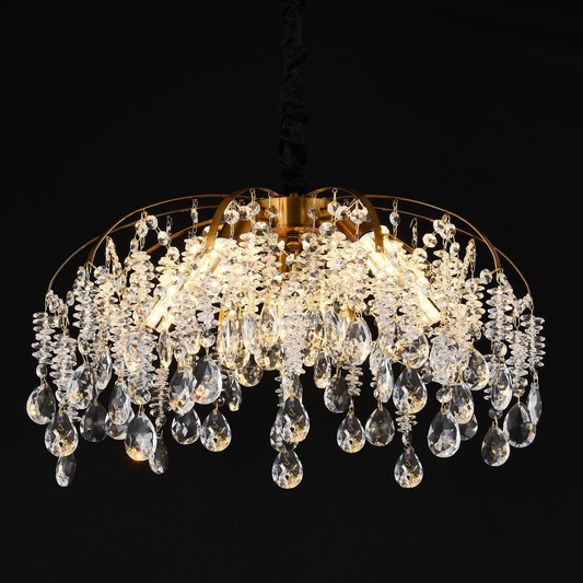 Křišťálový lustr CC9321/5FGD, 5x E14, průměr 49cm, zlatý
